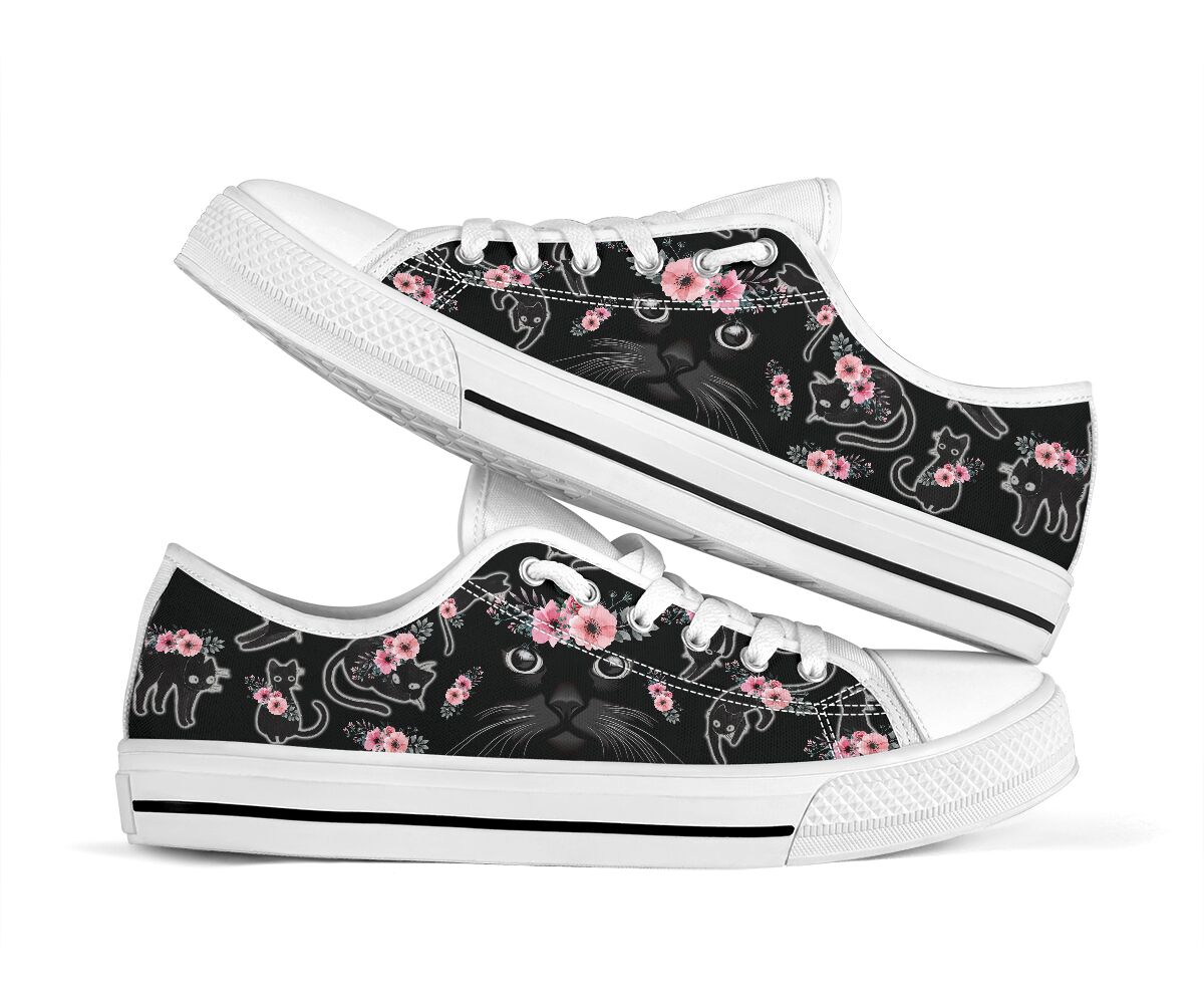 Low Top - Black Cat - Flower Shoe - Love Love Top Shoes