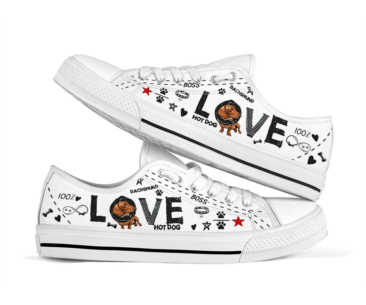 Dachshund Love - Low Top Shoe - Love Love Top Shoes