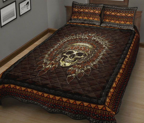 Quilt Bed Set - Skull - Native American 54 - Love Quilt Bedding Set