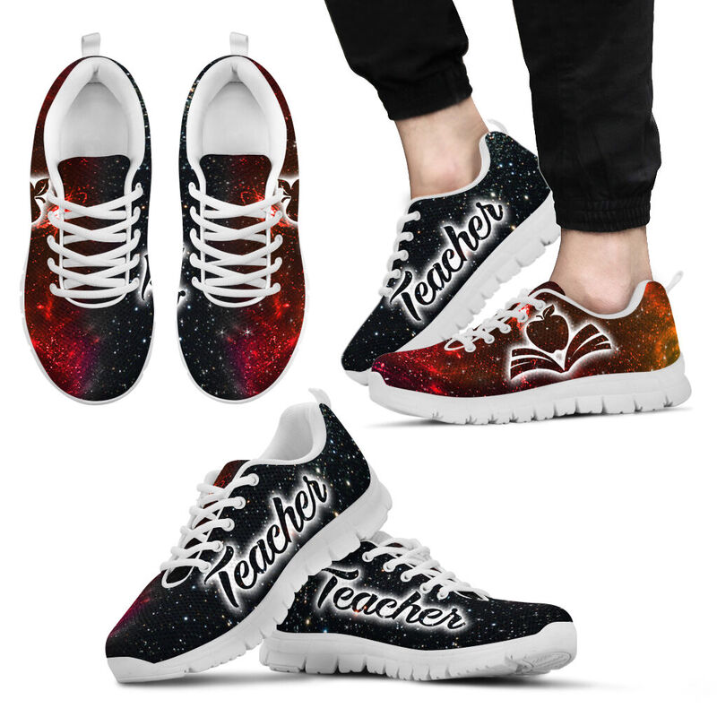 Teacher Galaxy Black Orange Kd Sneakers, Running Shoes, Shoes For Women, Shoes For Men, Cust- Love Sneakers