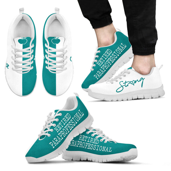 Retired Paraprofessional Strong Teal White Kd Sneakers, Runni- Love Sneakers