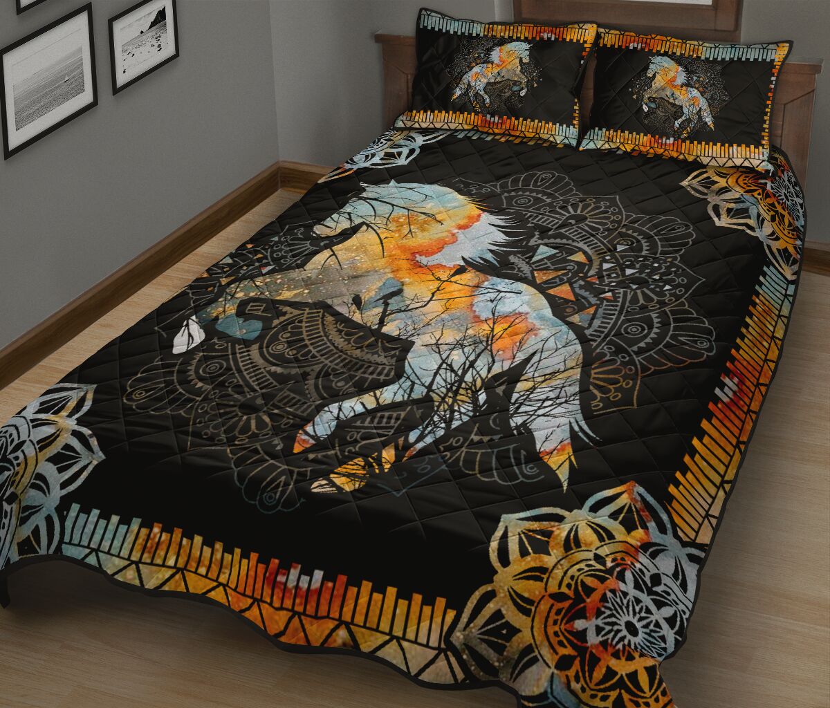 Horse Color Mandala - Bed Set - Love Quilt Bedding Set