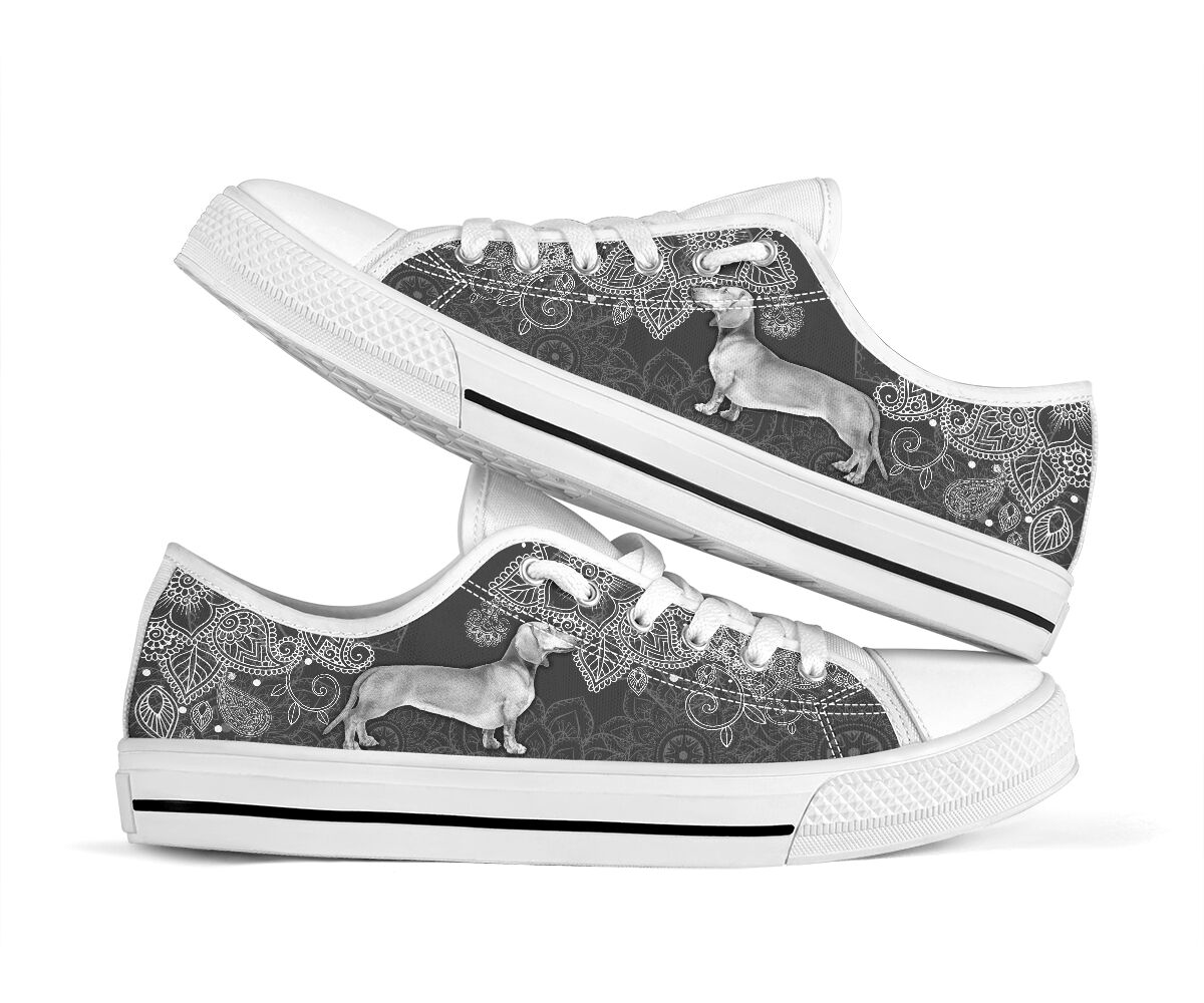 Dachshund Mandala Low Top Shoe - Love Love Top Shoes