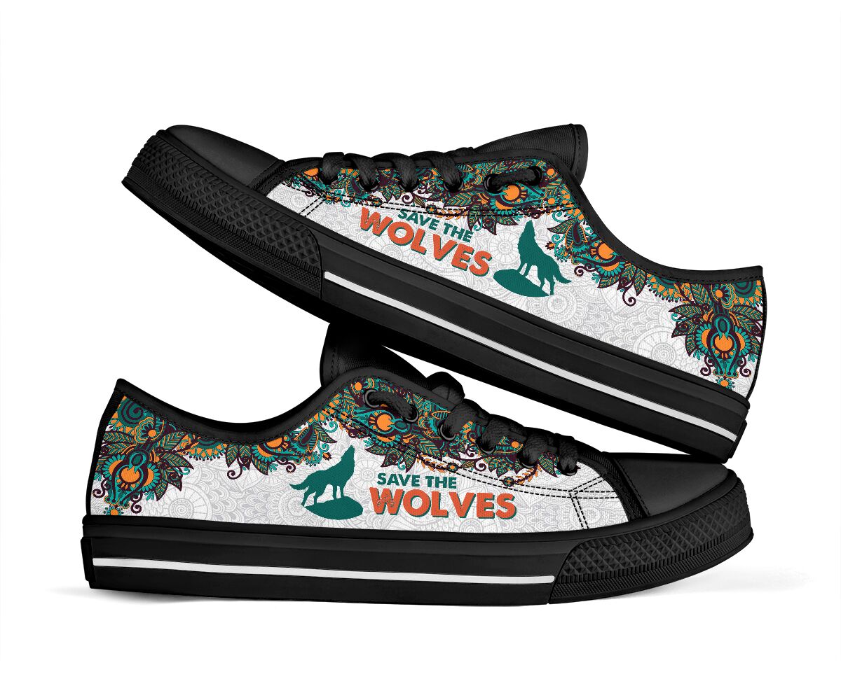 Save The Wolves - Wolves Low Top Shoe - Love Love Top Shoes
