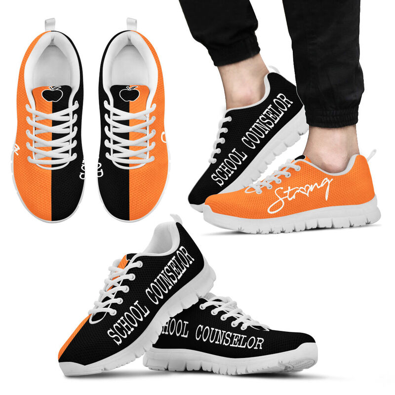School Counselor Strong Black Orange Kd Sneakers, Runni- Love Sneakers