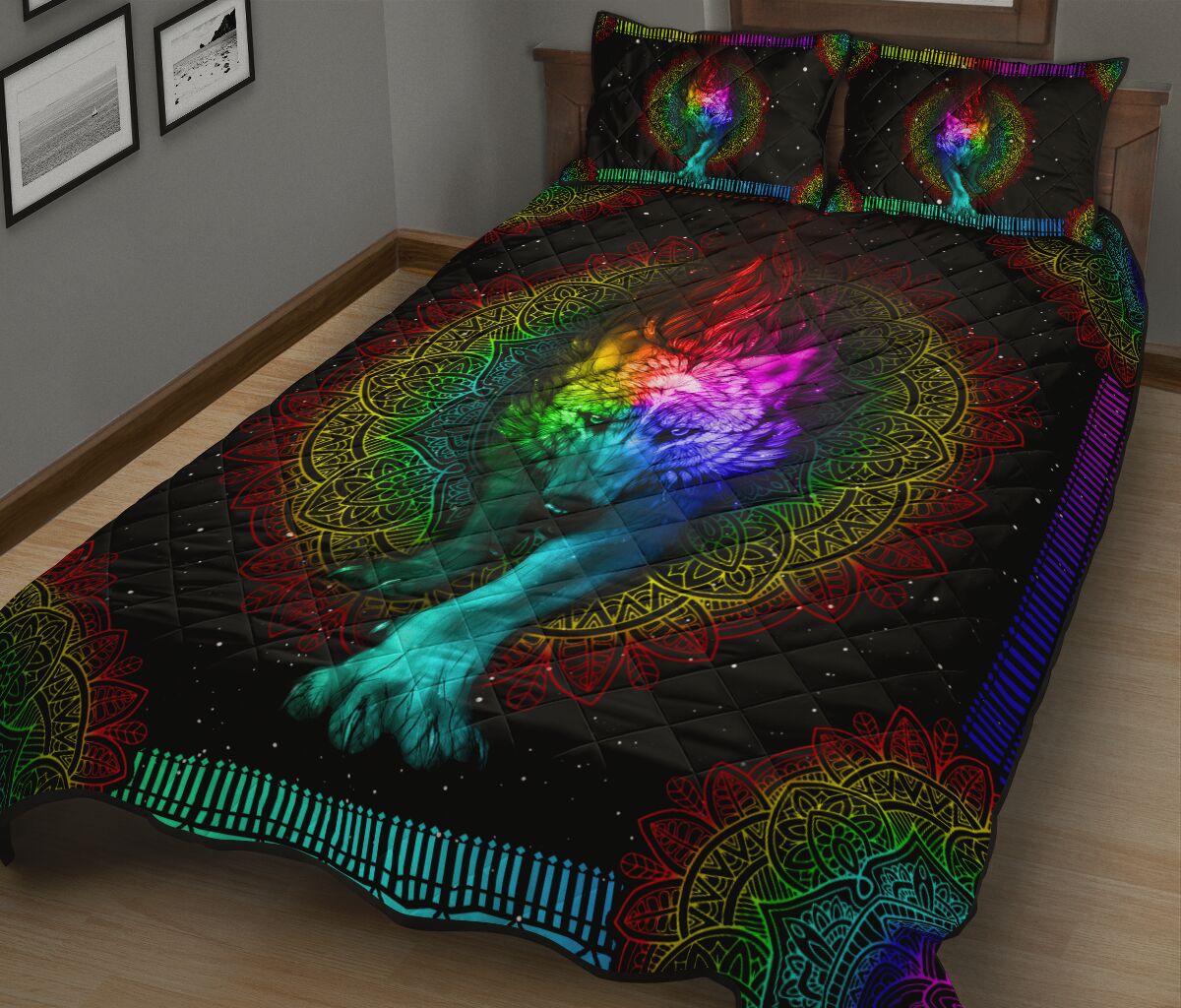 Quilt Bed Set - Colorful - Wolf 27 - Love Quilt Bedding Set