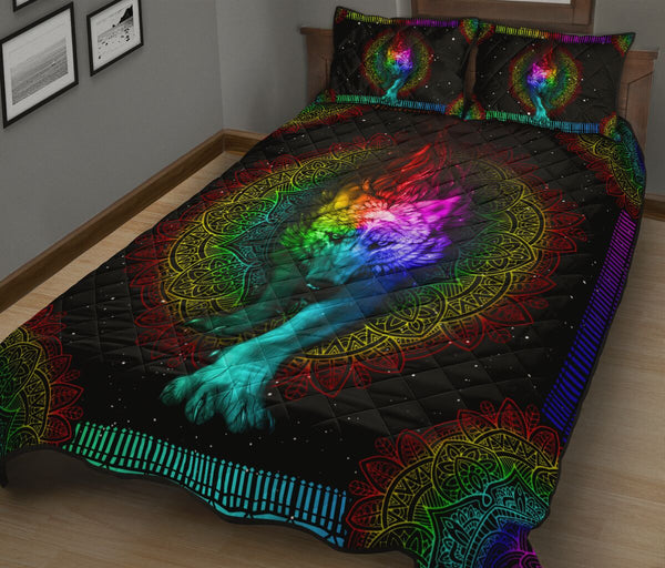 Quilt Bed Set - Colorful - Wolf 27 - Love Quilt Bedding Set