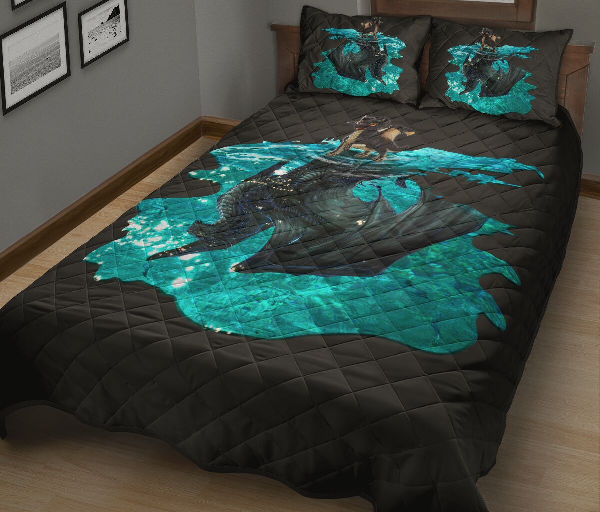 Dragon Shadow Style Quilt Bed Set- Love Quilt Bedding Set