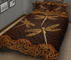 Dragonfly Wood Carving Quilt Bed Set - Love Quilt Bedding Set