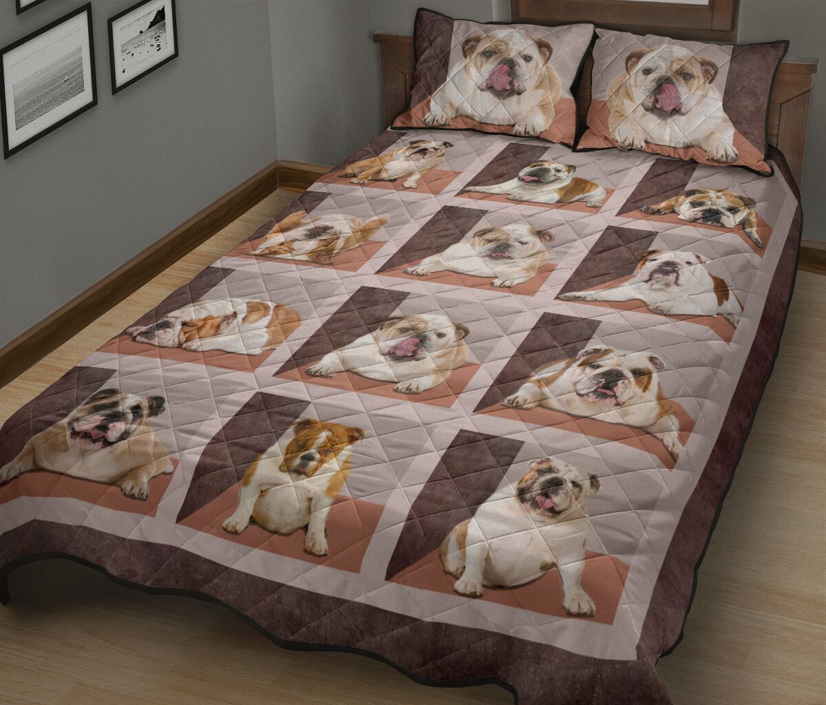 Bulldog Square Cute - Bed Set - Love Quilt Bedding Set