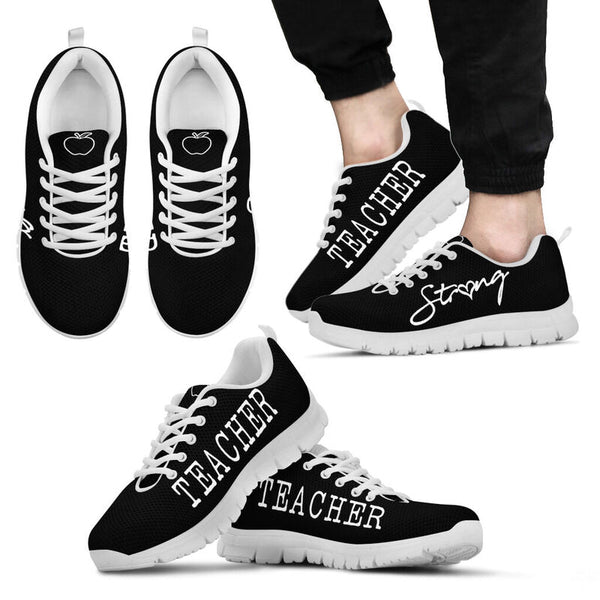 Teacher Strong All Black Sneakers, Running Shoes, Shoes For Women, Shoes For Men, Custom Sh- Love Sneakers