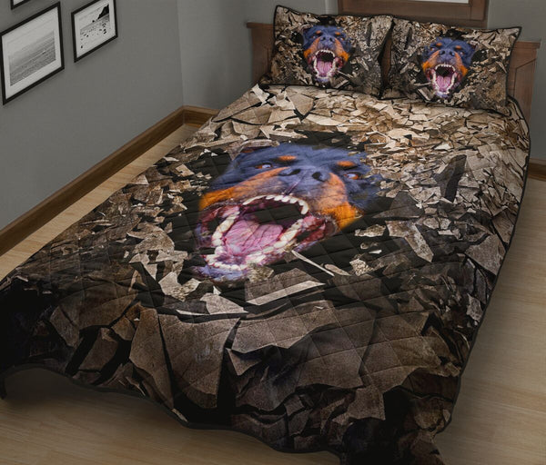 Rottweiler Angry - Bed Set- Love Quilt Bedding Set