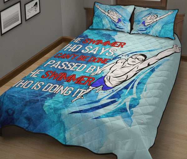 Swimming It Cant Be Done - Bed Set - Love Quilt Bedding Set