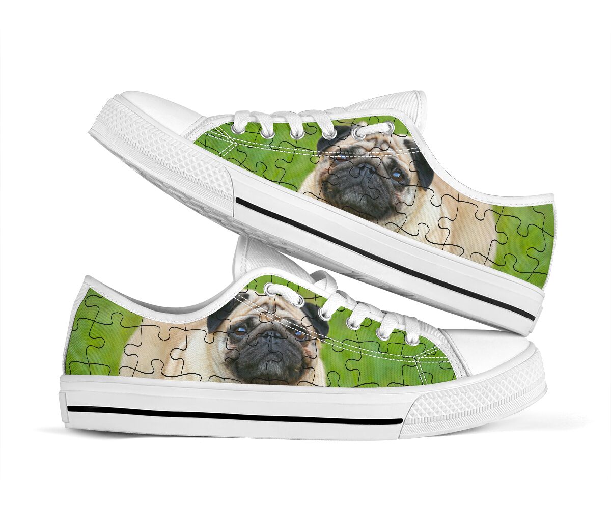 Pug Puzzle - Low Top Shoe - Love Love Top Shoes