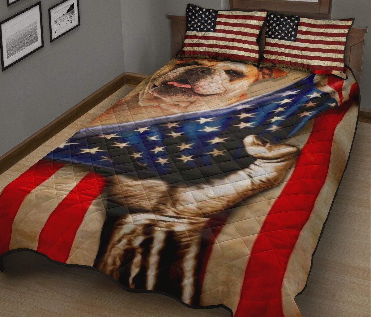 Bulldog Quilt Bed Set 57 - Love Quilt Bedding Set