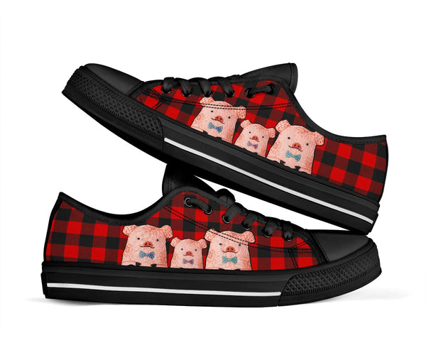 Pig Cute Caro Red Low Top Shoes