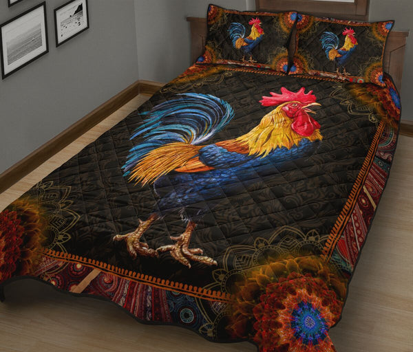 Chicken Mandala Quilt Bed Set 606793