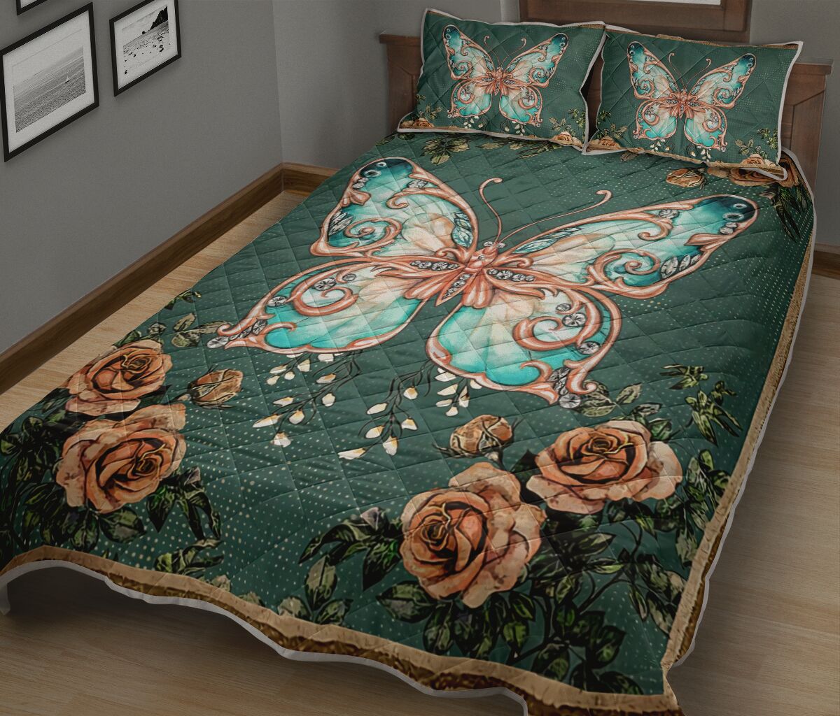 Butterfly Retro - Quilt Bed Set - Nnl - Love Quilt Bedding Set