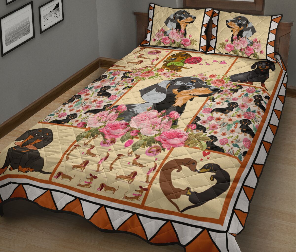 Dachshund Flower - Bed Set - Love Quilt Bedding Set