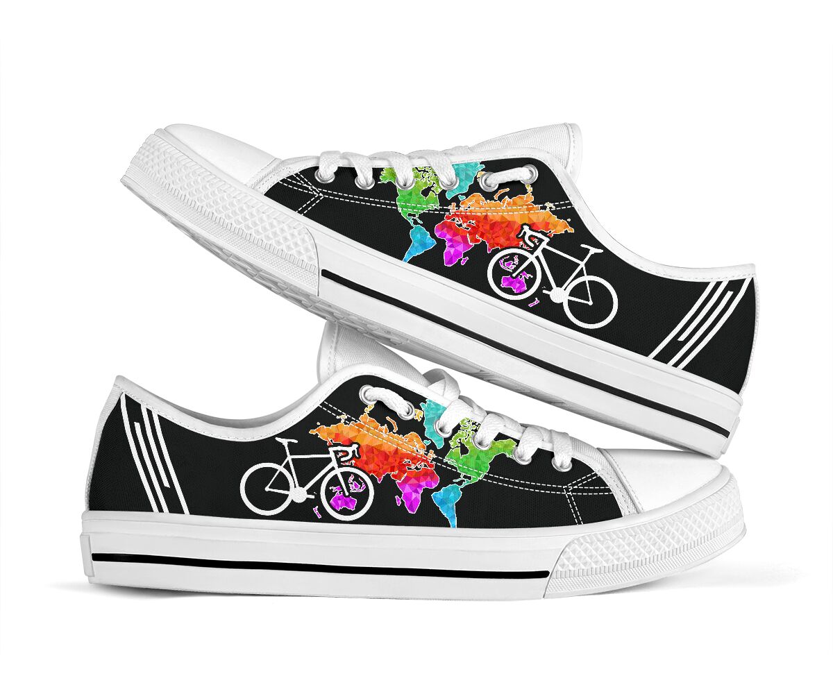 Cycling And Map Color - Low Top Shoe - Love Love Top Shoes