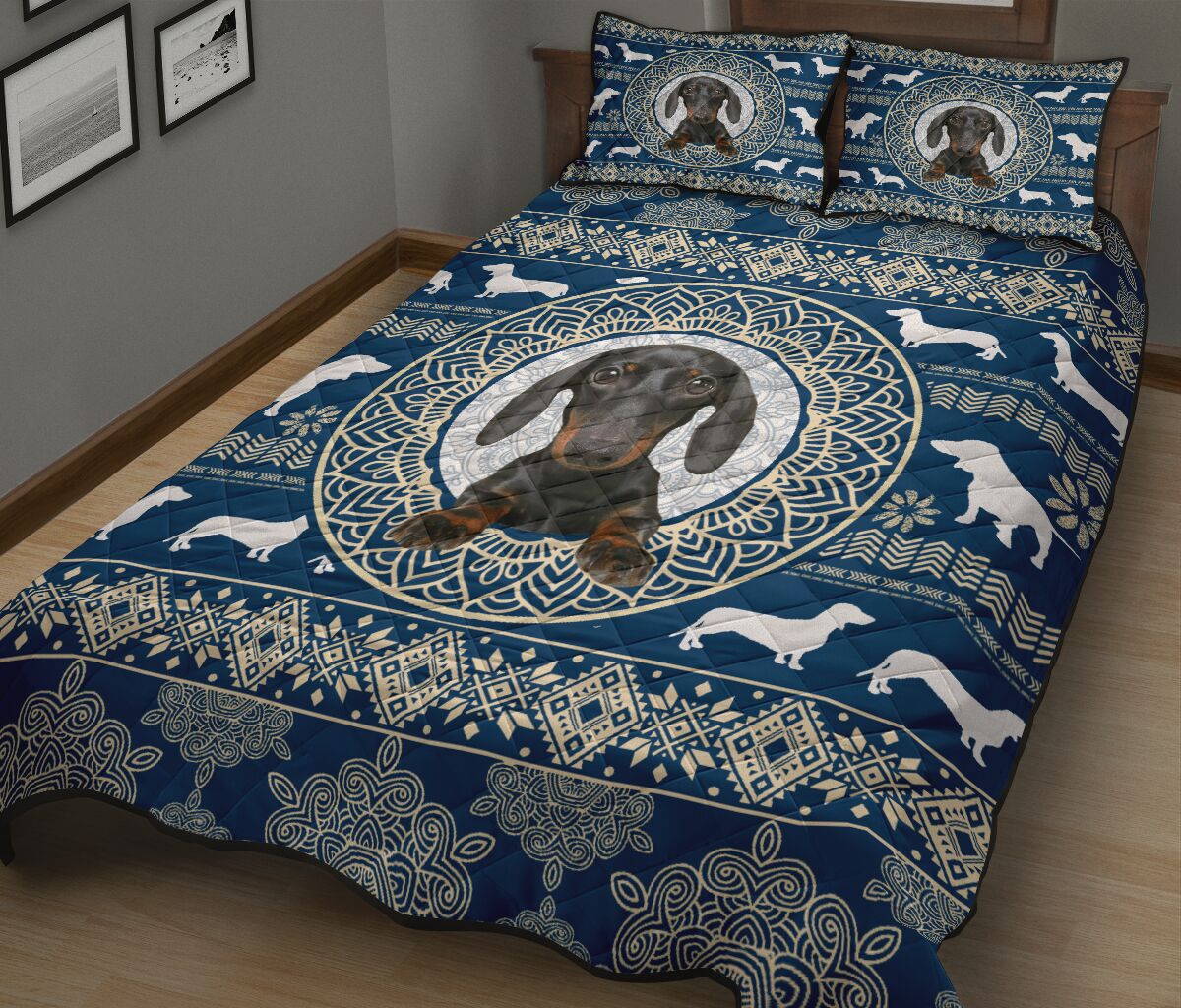 Dachshund Mandala Pattern - Bed Set - Love Quilt Bedding Set