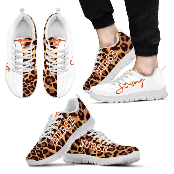 Nurse-strong Leopard Sneakers, Running Shoes, Shoes For Women, Shoes For Men, Custom Shoes,- Love Sneakers