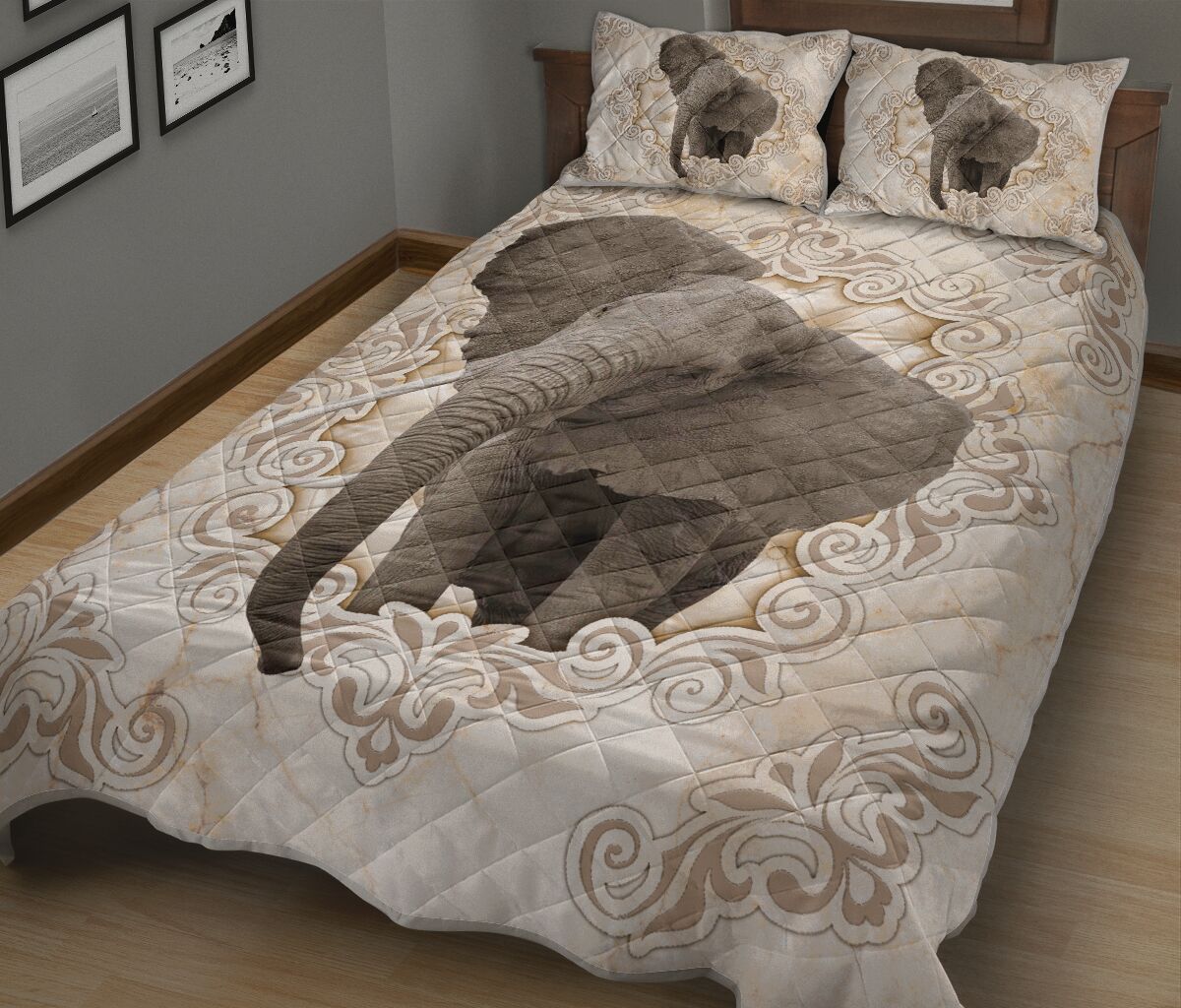 Elephant Craving Style Quilt Bed Set - Love Quilt Bedding Set