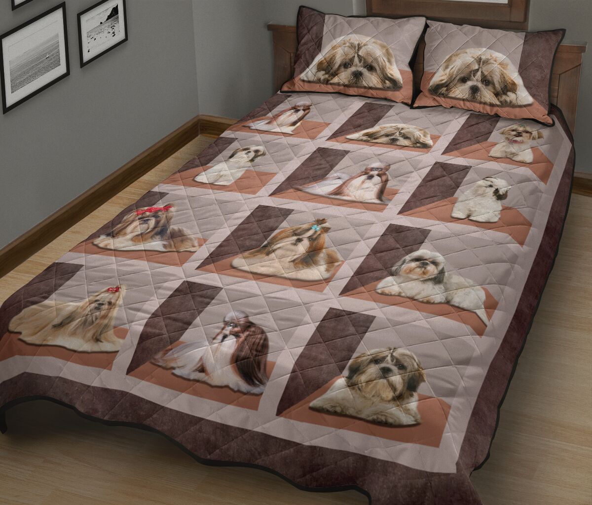 Shih Tzu Square Cute - Bed Set - Love Quilt Bedding Set