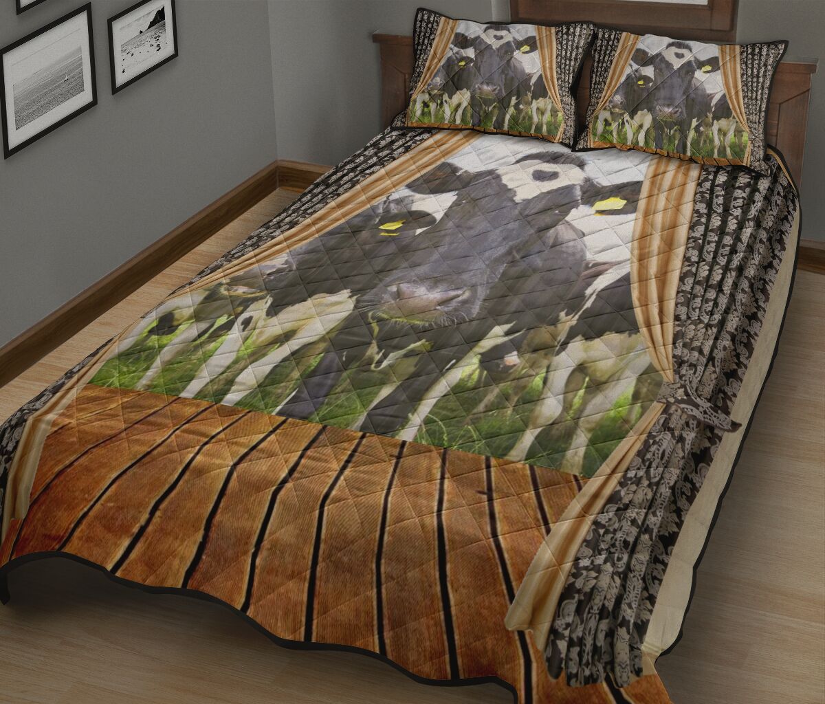 Cow Curtain - Bed Set - Love Quilt Bedding Set