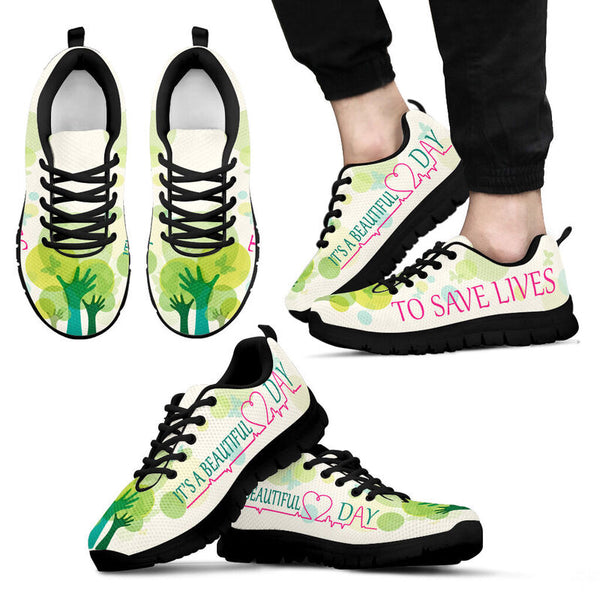 It's A Beautiful Day To Save Lives Sneakers, Running Shoes, Shoes For Women, Shoes For Men, - Love Sneakers