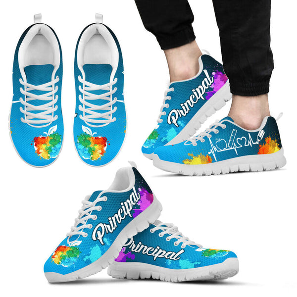 Principal Art- Bright Blue And Black Kd Sneakers, Runni- Love Sneakers