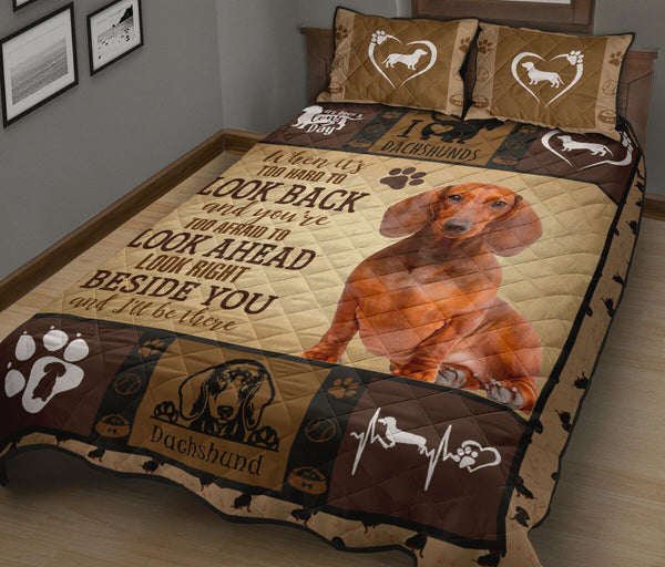 Dachshund Look Back Look Ahead - Bed Set - Love Quilt Bedding Set