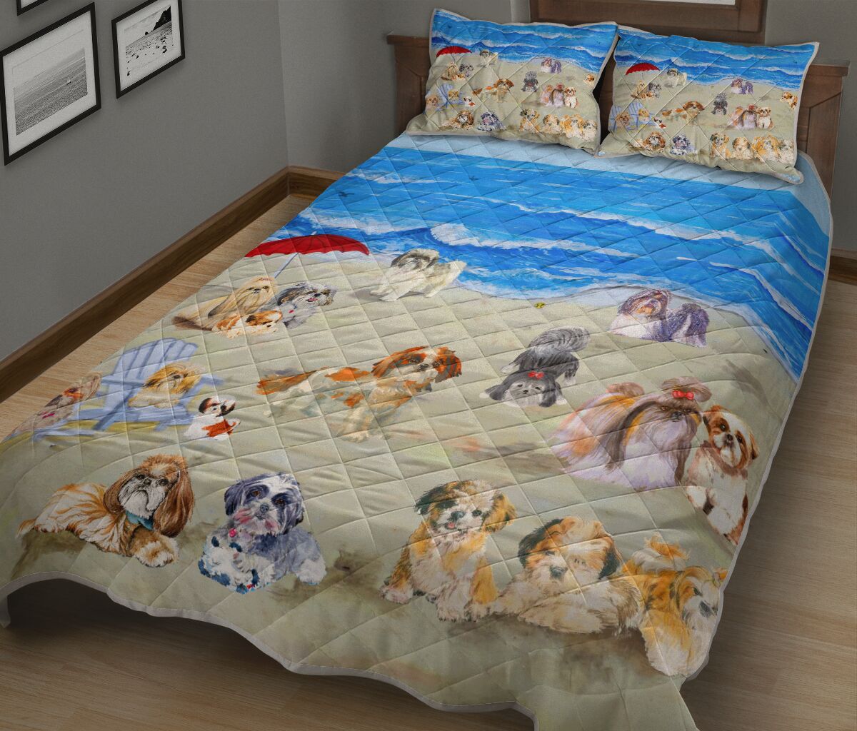 Shih Tzu In Beach - Bed Set - Love Quilt Bedding Set