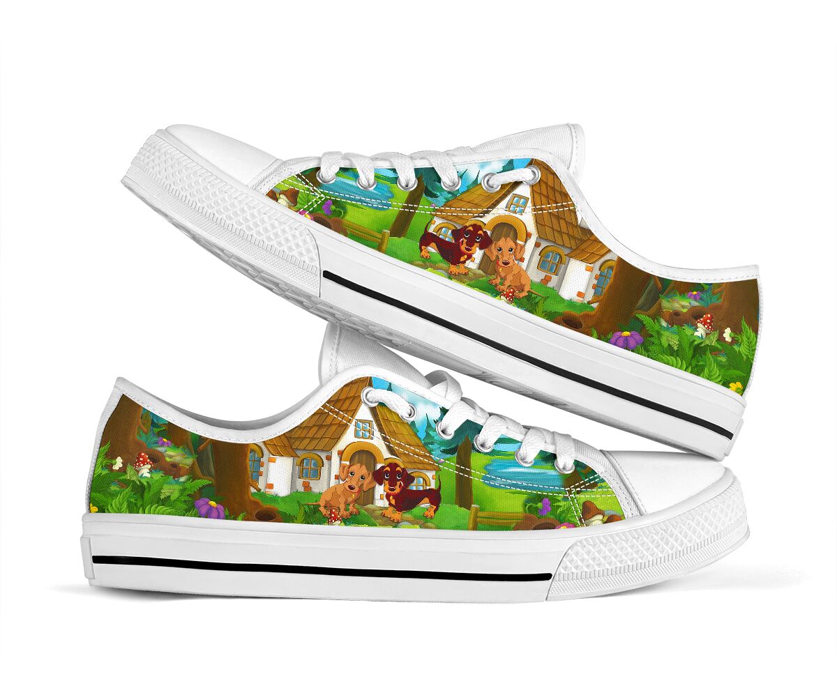Dachshund Cartoon - Low Top 6Shoe - Love Love Top Shoes