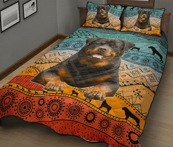 Rottweiler Native Color Pattern - Bed Set - Love Quilt Bedding Set