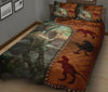 Dinosaur Art Leather Style Quilt Bed Set 7- Love Quilt Bedding Set