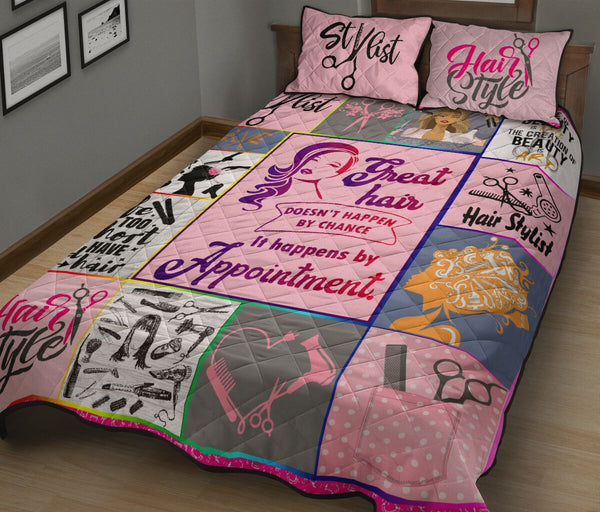 Hair Stylist Pink - Bed Set - Love Quilt Bedding Set