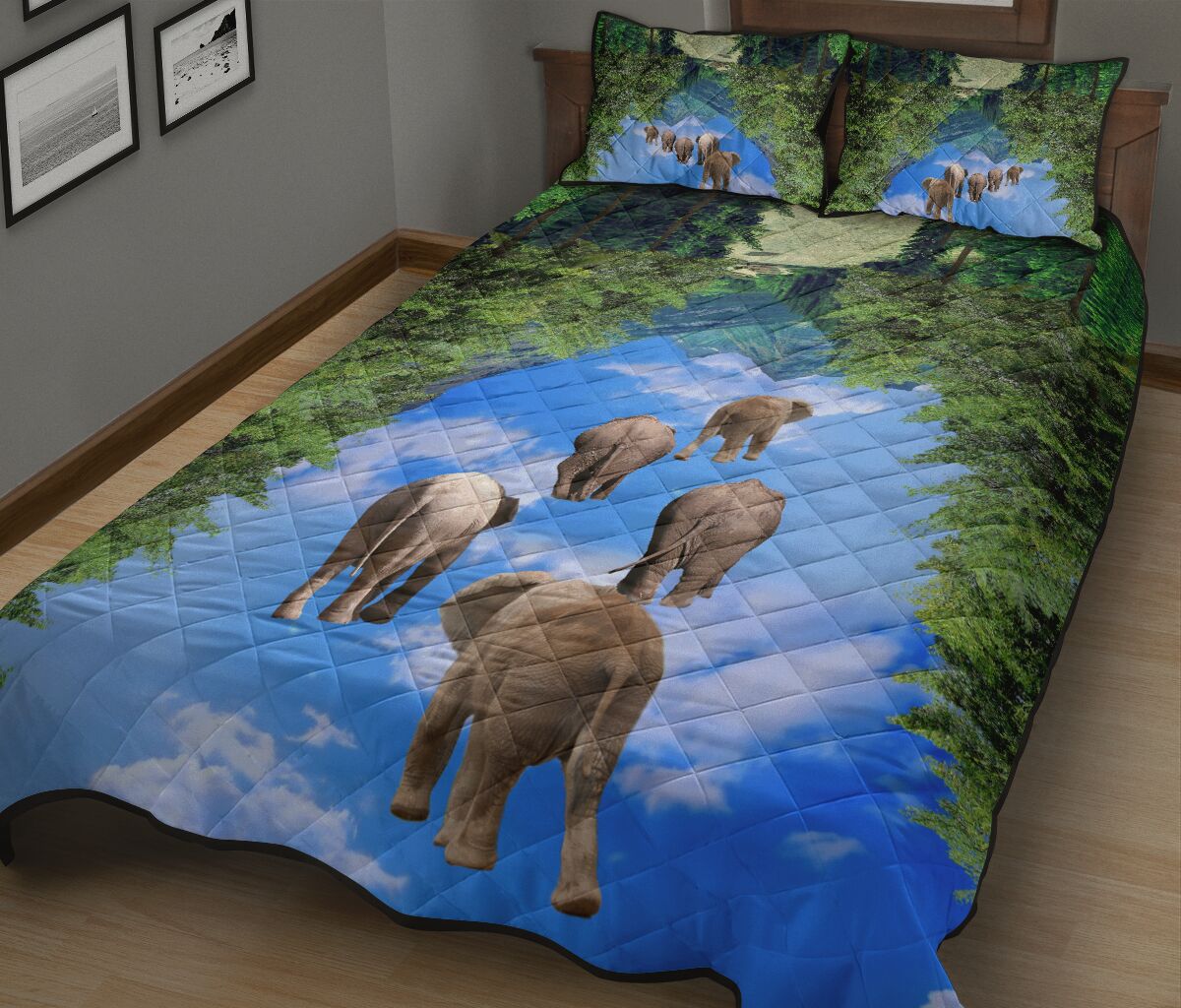 Elephant Reverse - Quilt Bed Set - Love Quilt Bedding Set
