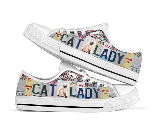 Cat Lady License Plates Low Top Shoes