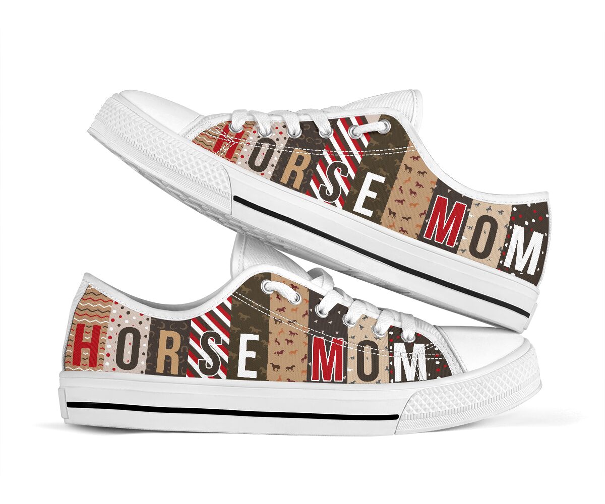 Horse Mom Pattern Vector Low Top -  Shoes