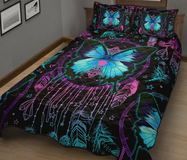 Butterfly Dream Catcher Style Quilt Bed Set - Love Quilt Bedding Set