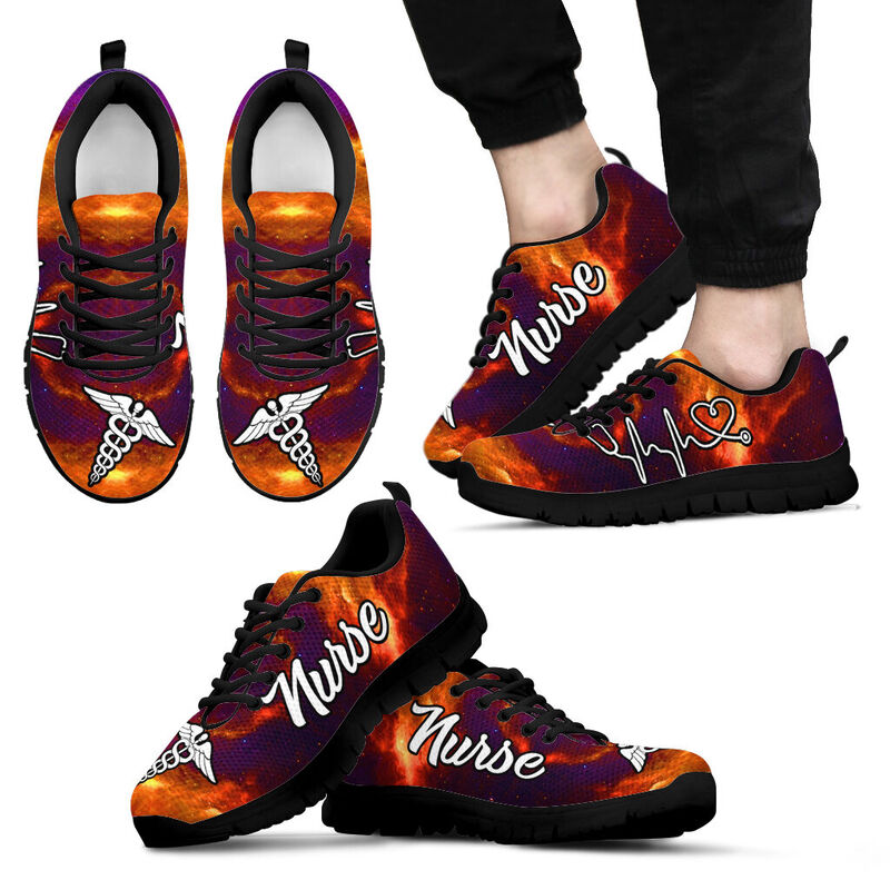 Nurse- Galaxy Orange Purple Kd Sneakers, Running Shoes, Shoes For Women, Shoes For Men, Cust- Love Sneakers