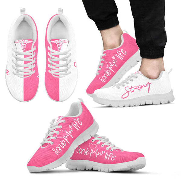 Scrub Life Strong Pink Sneakers, Running Shoes, Shoes For Women, Shoes For Men, Custom Shoes- Love Sneakers