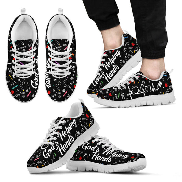 God's Helping Hands Hb Partten Sneakers, Running Shoes, Shoes For Women, Shoes For Men, Cust- Love Sneakers