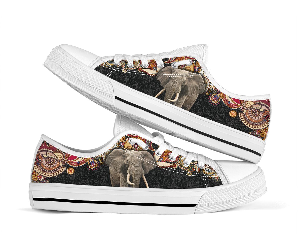 Elephant Paisley Color Low Top  Shoes