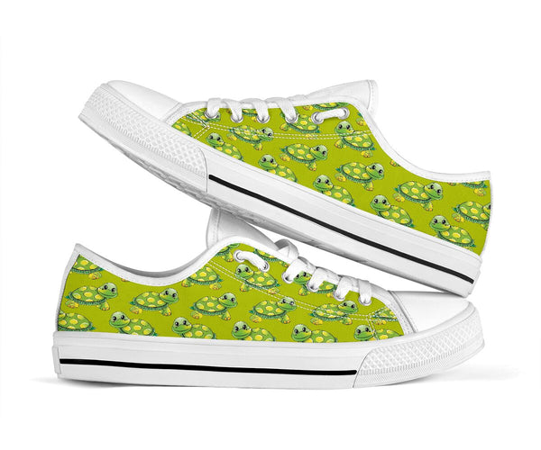 Turtle Flower Patterns Low Top Shoes