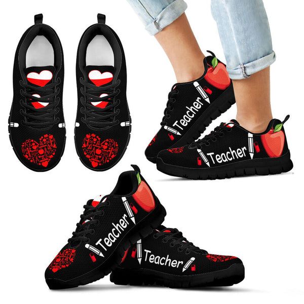 Teacher Heart Icon Shoes Sneakers, Running Shoes, Shoes For Women, Shoes For Men, Custom Sh- Love Sneakers