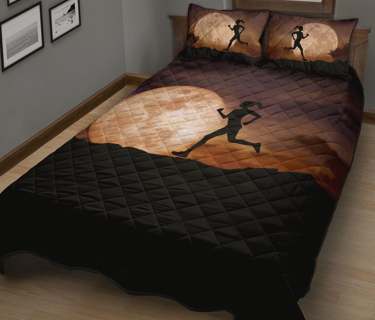 Running With Moon - Bed Set - Love Quilt Bedding Set