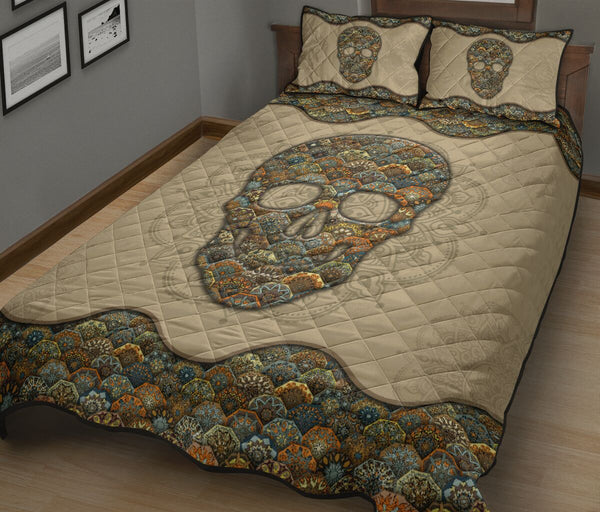 Quilt Bed Set - Skull - Mandala 8 - Love Quilt Bedding Set