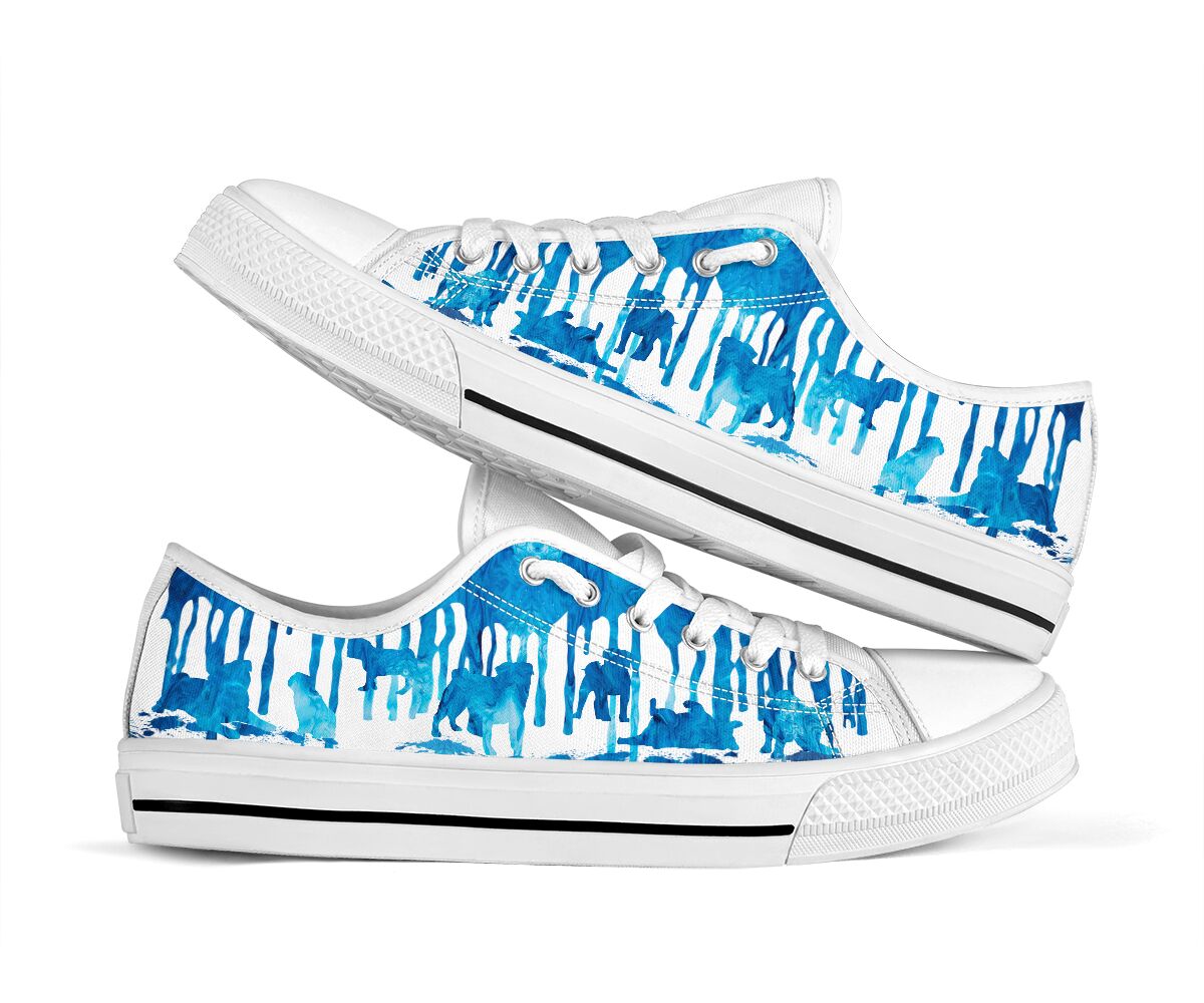 Pug Paint Dripping - Low Top Shoe - Love Love Top Shoes